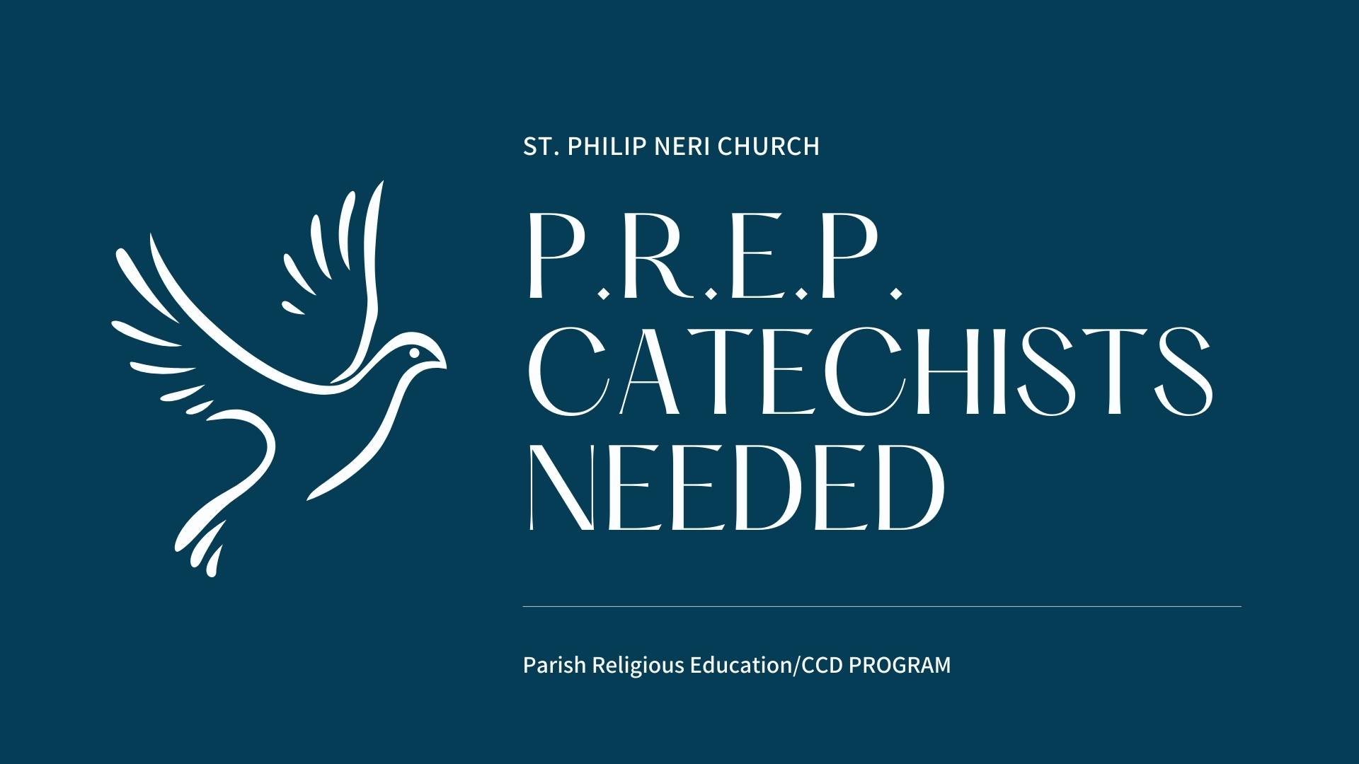 PREP Catechists Needed