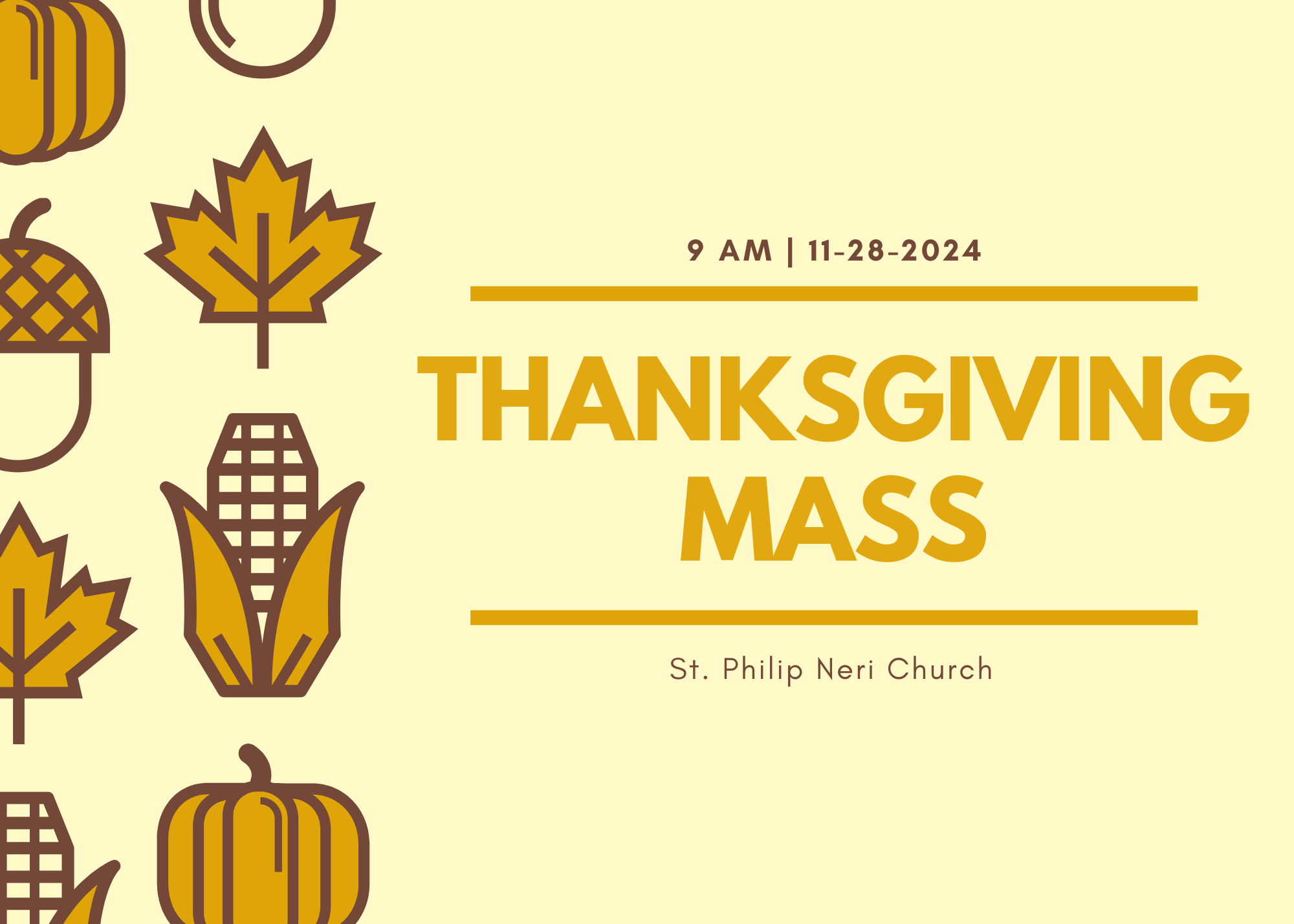 9:00 AM Mass On Thanksgiving Day 🦃