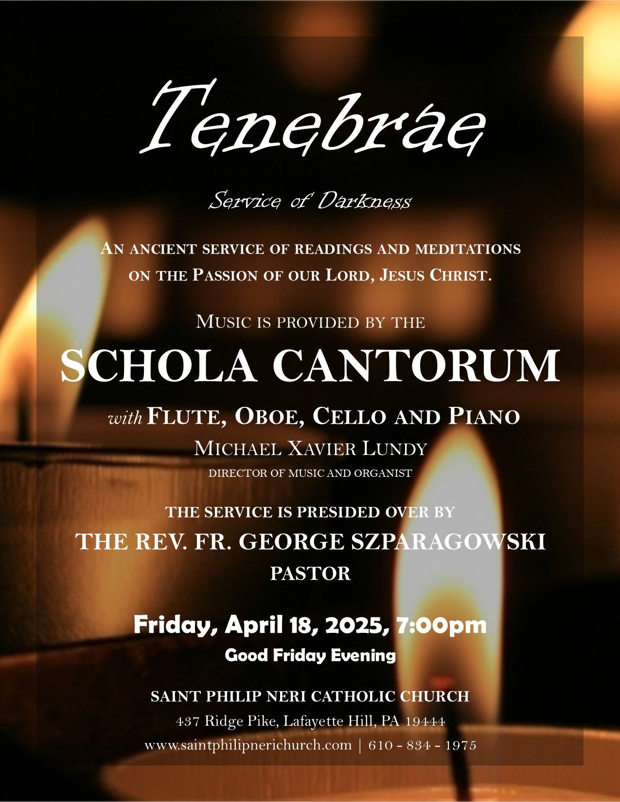 Good Friday Tenebrae Service at St. Philip Neri Church