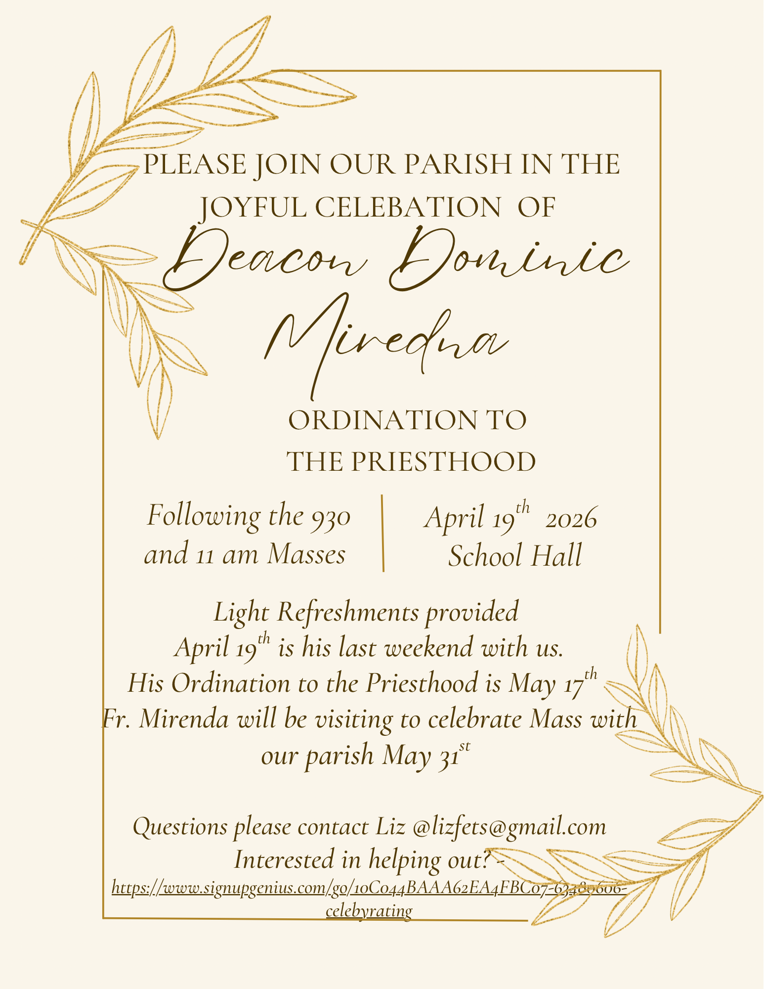 Join us in celebrating Deacon Dominic Miredna's Ordination!